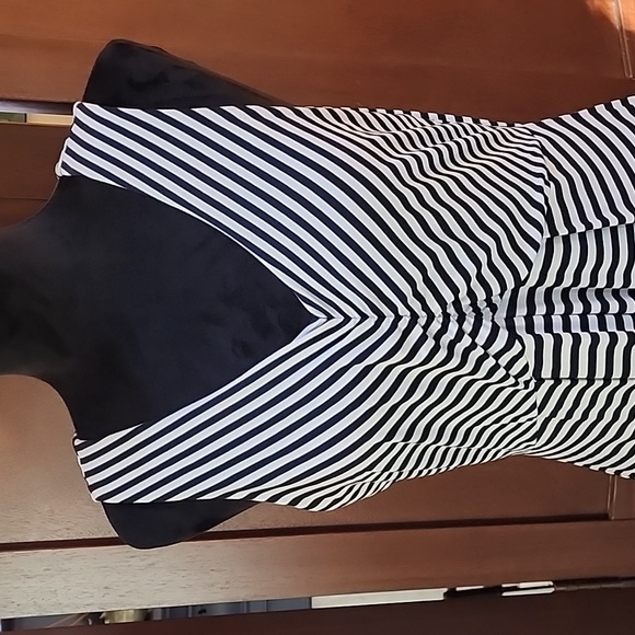 TALBOTS Maxi Striped Dress - Black & White Size Large Petite - Picture 2 of 6